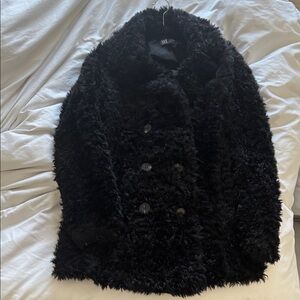 Zara Black Fuzzy Coat